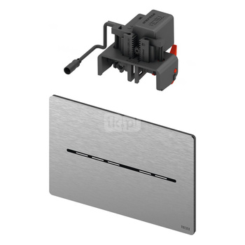TECEsolid - mechanizm spłukujący elektroniczny do WC, zasilanie 230/12 V, stal nierdzewna szczotkowana "anti-fingerprint"