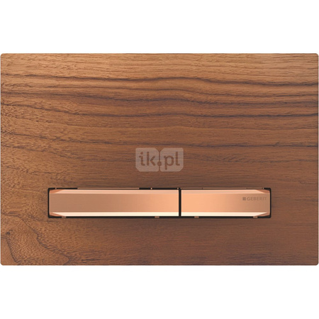 Przycisk uruchamiający Geberit Sigma50, przedni, amerykański orzech włoski, przyciski: czerwone złoto