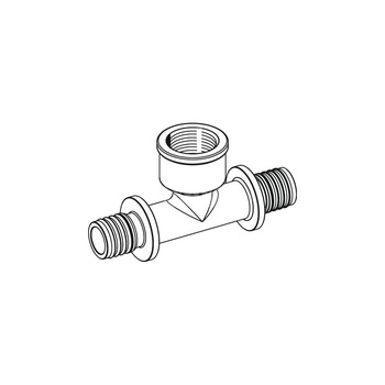 TECEflex - Trójnik 90st. z mosiądzu standard z gwintem wewnętrznym 16 mm x 1/2 GW x 16 mm