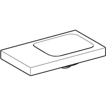 Umywalka iCon Light kompaktowa z powierzchnią odkładczą 53 cm, bez otworu, bez przelewu, z półką z lewej