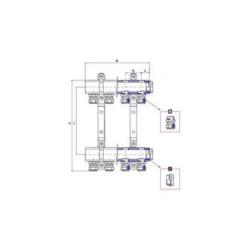 Rozdzielacz ogrzewania RUMET 50C 10 obwodowy
