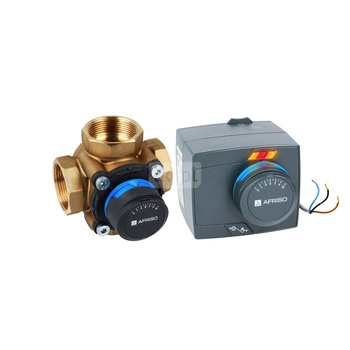 Zestaw regulacyjny ProClick: 4-drogowy obrotowy zawór mieszający ARV 486 ProClick, DN40, Rp1 1/2", Kvs 25 + siłownik elektryczny ARM 343 ProClick