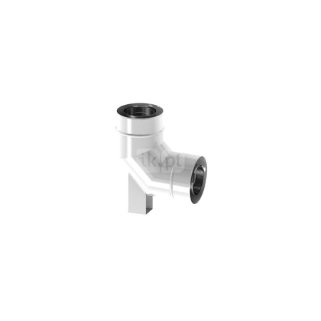 Kolano 87° Ø80/125mm z podporą ekonomic z uszczelką