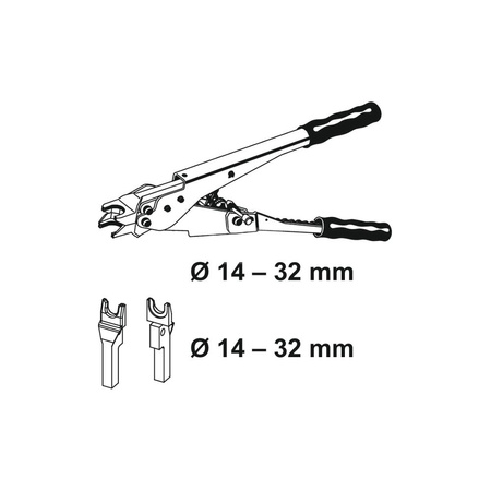 TECEflex - Narzędzie zaciskowe ręczne-komplet 16-32 mm