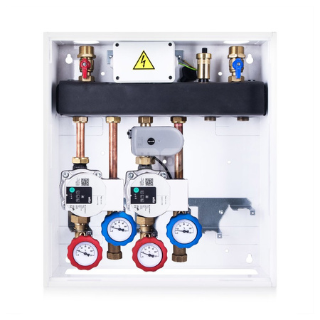 Grupa pompowa VITZONE 120 - 1 bezpośredni pompowy obieg grzewczy, bez podmieszania + 1 obieg grzewczy z zaworem 3-drogowym mieszającym i siłownikiem