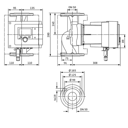 Pompa obiegowa WILO Stratos MAXO 50/0,5-12-R7 wbudowana 1x230V 50/60 Hz