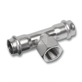 Trójnik SANHA NiroSan Press Stal nierdzewna (168,3 mm x 3/4'' x 168,3 mm) (ZW x GW x ZW)