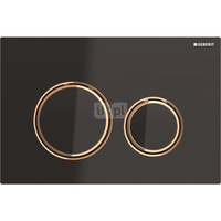 Przycisk uruchamiający Geberit Sigma21, przedni, szkło czarne, pierścienie: czerwone złoto