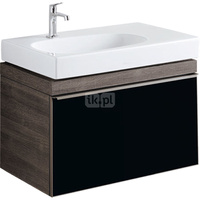 Szafka Citterio pod umywalkę 75 cm, dąb czarny/szkło czarne