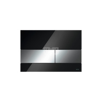 TECEsquare - przycisk spłukujący ze szkła do WC, szkło czarne, przyciski chrom połysk