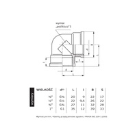 5113 G3/8 WW PN16 Kolano CuZn