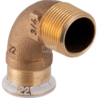 Kolano  GEBERIT  Mapress Kupfer FKM przejściowe  Miedź  x Miedź 22mm  (Mufa zaciskowa x Gwint zewnętrzny gazowy stożkowy)