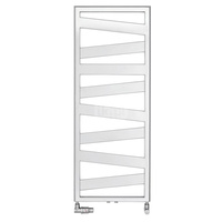 Grzejnik Zehnder Kazeane RK-100-060 - 600 mm, kolor Code 0557 Black Matt, złącze S012, konsole ścienne towel radiator, ilość zestawów naściennych 4