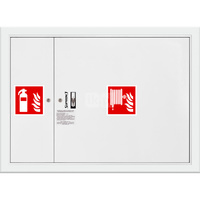 Hydrant DN25 FIT wnękowy z miejscem na gaśnicę obok zwijadła, wąż 20m,zamek patent, RAL 9003