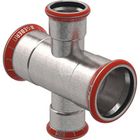 Złącze czwórnik GEBERIT Mapress C-Stahl redukcyjny 108mm x 35mm x 108mm x 35mm (DN 100 x DN 32 x DN 100 x DN 32)