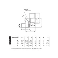 5114 G3/8 WZ PN16 Kolano CuZn
