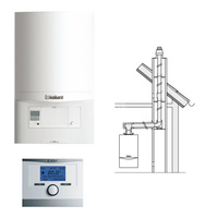 Pakiet - Kocioł gazowy dwufunkcyjny VAILLANT VCW 236/5-3 ecoTEC pro kondensacyjny wiszący 5.7-20.0kW + Regulator multiMATIC 700 + Zestaw powietrzno-spalinowy szachtowy