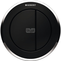 Pneumatyczny przycisk uruchamiający WC Geberit Typ 10, ręczny, meblowy dwudzielny, czarny-chrom