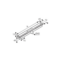 Odpływ liniowy SLIM PRO, 80 cm, czarny