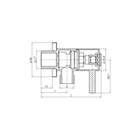 PHA-052 Zawór kątowy z głowicą ceram. patyk 1/2" x 1/2"