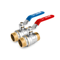 Kurek kulowy do wody powietrza glikolu (Z/Z rączka) ART. 124 EFAR 6/60 DN 1"Czer.