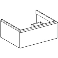 Szafka pod umywalkę iCon, z jedną szufladą 59,2 cm x 24,7 cm x 47,6 cm, szary piaskowy / lakierowany, wysoki połysk, szary piaskowy / matowy