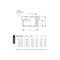 5110 G3/8xG1/4 ZW PN16 Redukcja CuZn