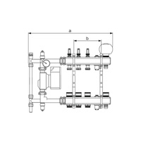 Rozdzielacz ogrzewania podłogowego TECEfloor wraz z mieszczaczem pompowym i przepływomierzami 7 sekcyjny