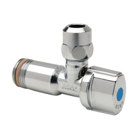 A80 MAC ASAG zawór kątowy polerowany antykamienny, 1/2 GZ x 3/8, nakrętka 10, uchwyt metalowy