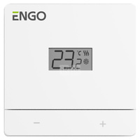 Dobowy, przewodowy regulator temperatury, bateryjny, biały