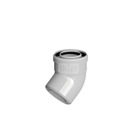 Kolano koncentryczne PP-AL 45° DN60/100mm z uszczelkami [EPDM] czarne