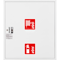 Hydrant DN25 zawieszany z miejscem na gaśnicę pod zwijadłem, wąż 20m, zamek patent, RAL 9003