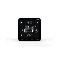 Bezprzewodowy zasilany 230V regulator pokojowy dwustanowy (panel przedni ze szkła) czarny, model ST-297z v2