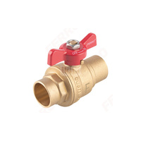 Zawór kulowy do wlutowania, z motylkiem, 15 mm, F-Power