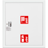 Hydrant DN25 wnękowy z miejscem na gaśnicę pod zwijadłem, wąż 30m, zamek patent, RAL 9003