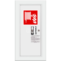 Hydrant DN52 wnękowy boczny z koszem, wąż 20m, zamek patent, RAL 9003 lewy