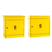 Skrzynka gazowa, 600x600x250, wolnostojąca, metalowa, z płaskim daszkiem - żółta