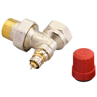 Zawór grzejnikowy termostatyczny DANFOSS, Kątowy (kąt prosty) z nastawą wstępną (Bez ograniczenia skoku), 1 cal (25), Niklowanie - Biały