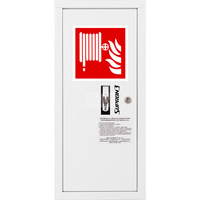 Hydrant DN52 zawieszany boczny ze zwijadłem, wąż 15m, zamek patent, RAL 9003 lewy