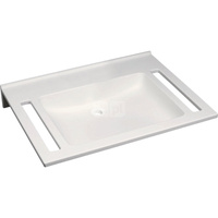 Umywalka Publica, kształt geometryczny, 70 cm, bez barier, z wycięciami