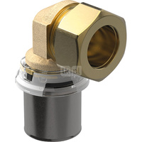 Kolano przejściowe Geberit Volex d26/d22 90st. ze śrubunkiem