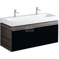 Szafka Citterio pod umywalkę 120cm, dąb czarny/szkło czarne