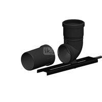 Kolano krótkie fi80mm z podporą i sztucerem gwintowanym