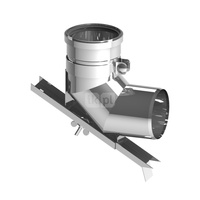 Kolano renowacyjne 90st. fi80mm do kominów ceramicznych z regulowaną podporą z uszczelką