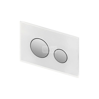 TECEloop - przycisk spłukujący do WC ze szkła - szkło białe, przyciski chrom połysk