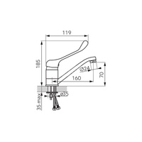Bateria VASTO MEDICO umywalkowa st. obrot.,chrom