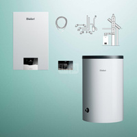 Pakiet - Kocioł gazowy jednofunkcyjny VAILLANT ecoTEC plus VC 25CS/1-5 kondensacyjny wiszący 2.8-26.4kW + Regulator sensoCOMFORT 720 + Zestaw powietrzno-spalinowy szachtowy + Zasobnik c.w.u VIH R 200/6 B