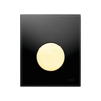 TECEloop - przycisk spłukujący ze szkła do pisuaru, szkło czarne, przycisk złoty