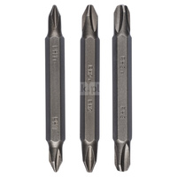 3-częściowy zestaw podwójnych końcówek wkręcających (PH, PH) PH1-PH1, PH2-PH2, PH3-PH3, 60 mm
