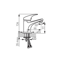 Bateria Ferro One LB umywalkowa, chrom